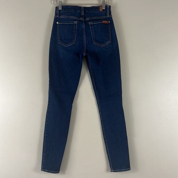 7 For All Mankind The Ankle Skinny Dark Wash Jeans - Picture 6 of 8
